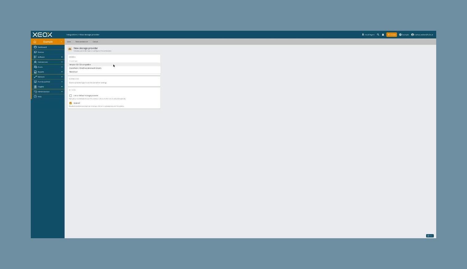 Selecting the provider type