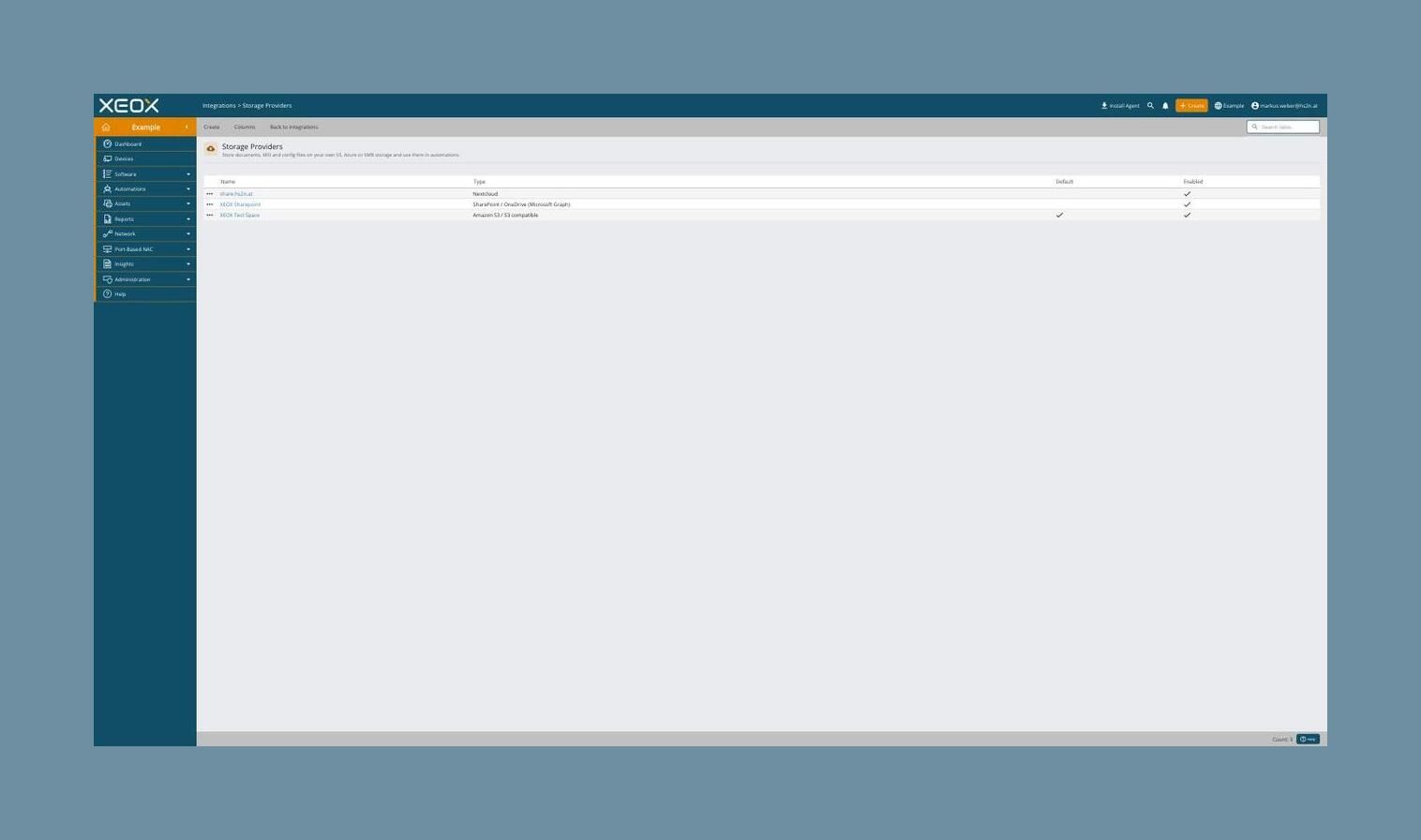 Storage provider list