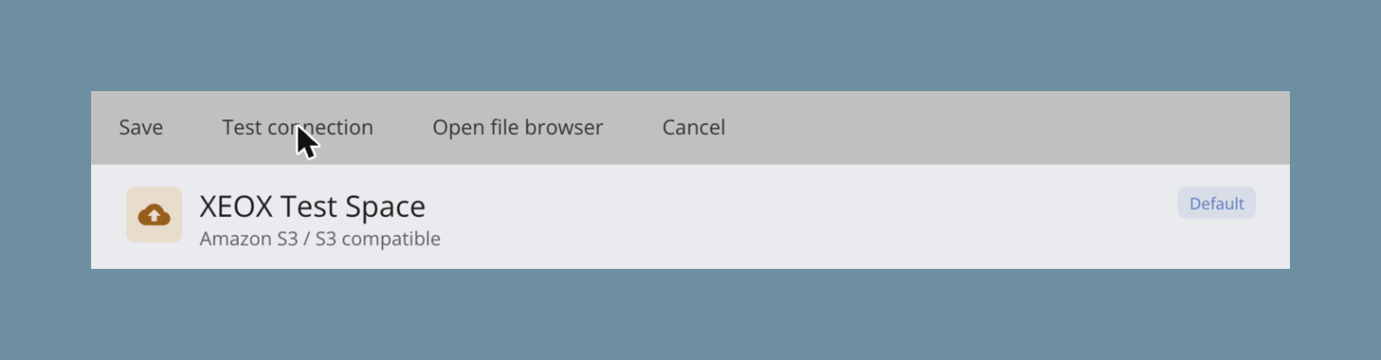 Test connection button